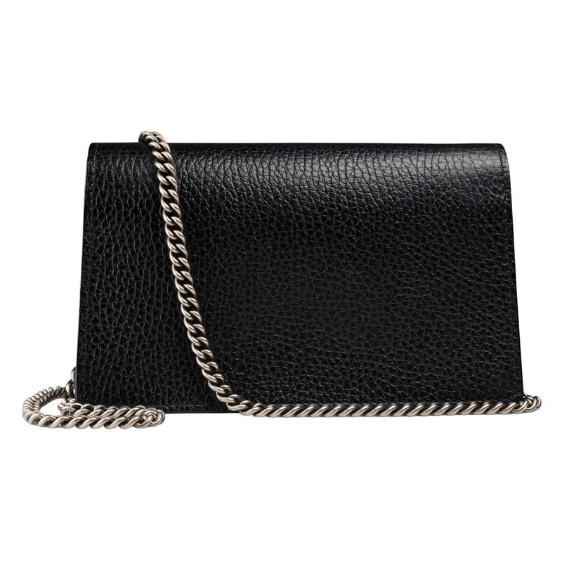 GUCCI GUCCI SUPER MINI DIONYSUS BLACK LEATHER BAG