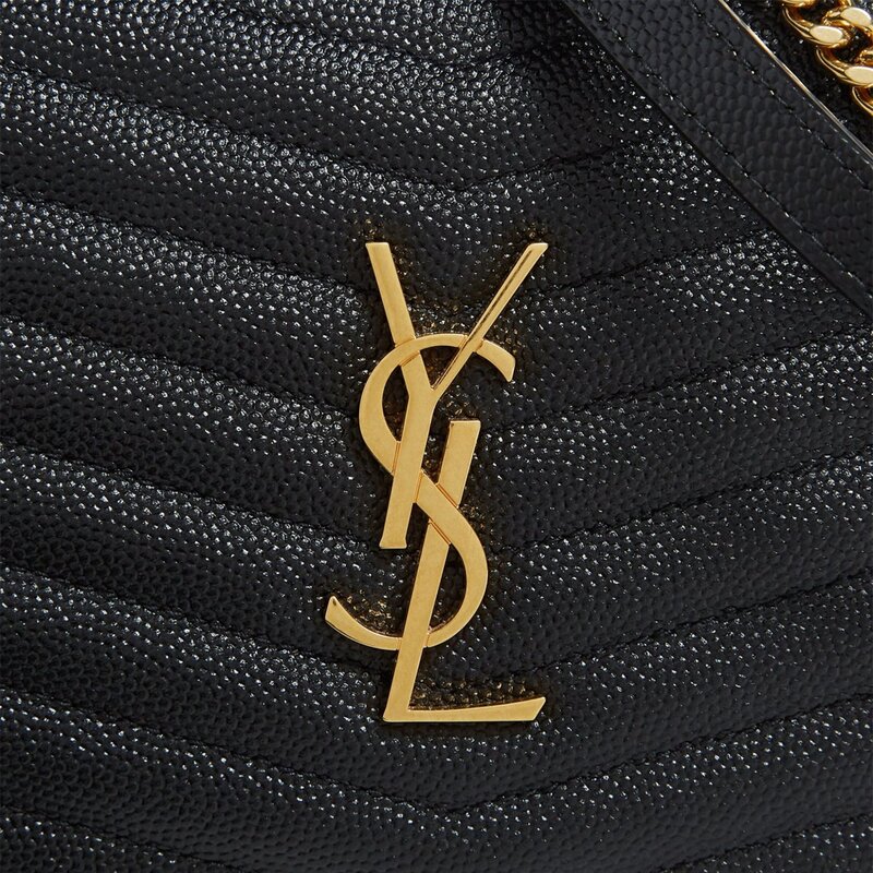 SAINT LAURENT SAINT LAURENT GRAIN DE POUDRE MINI LOU CAMERA BAG BLACK GOLD