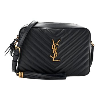 SAINT LAURENT SAINT LAURENT CALFSKIN MATELASSE MONOGRAM BLACK LOU CAMERA BAG