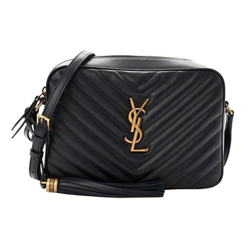 SAINT LAURENT SAINT LAURENT CALFSKIN MATELASSE MONOGRAM BLACK LOU CAMERA BAG