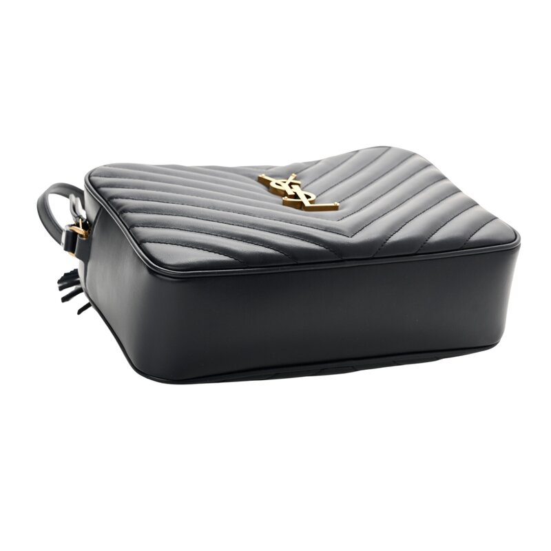 SAINT LAURENT SAINT LAURENT CALFSKIN MATELASSE MONOGRAM BLACK LOU CAMERA BAG