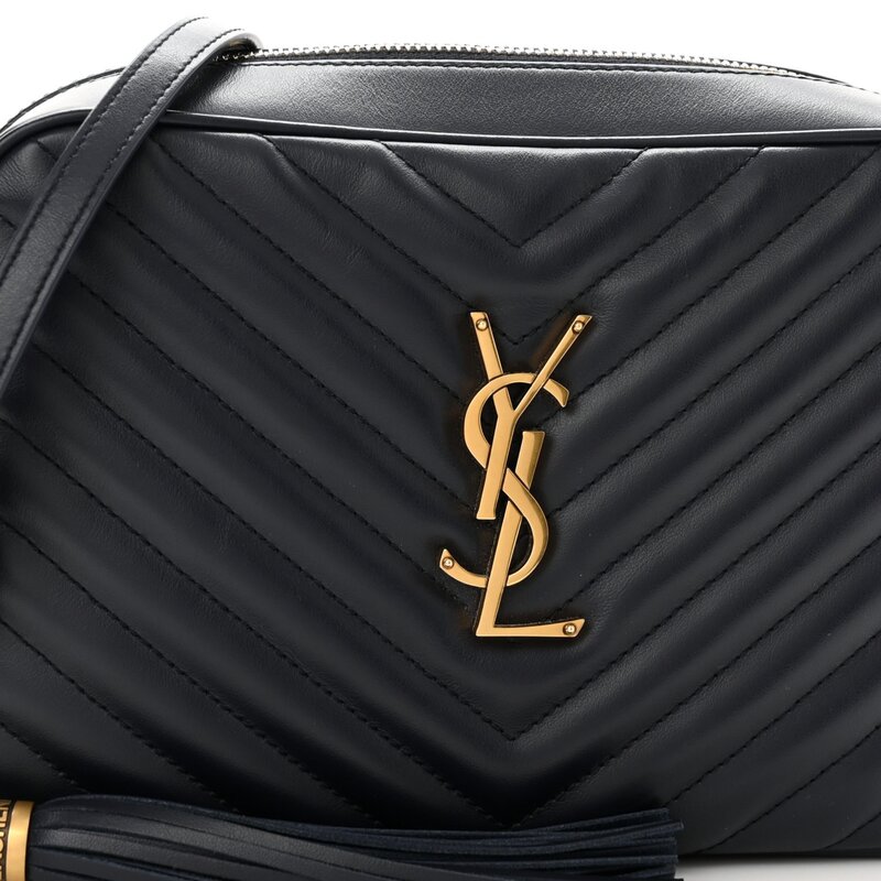 SAINT LAURENT SAINT LAURENT CALFSKIN MATELASSE MONOGRAM BLACK LOU CAMERA BAG