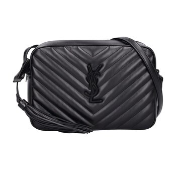SAINT LAURENT SAINT LAURENT CALFSKIN MATELASSE SO BLACK LOU CAMERA BAG