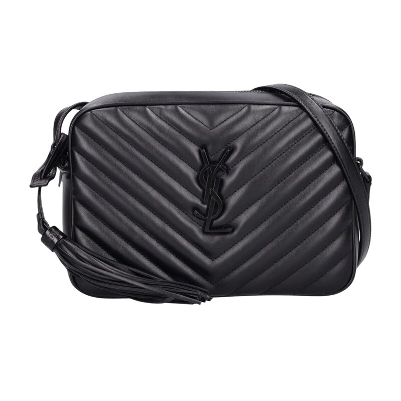 SAINT LAURENT SAINT LAURENT CALFSKIN MATELASSE SO BLACK LOU CAMERA BAG