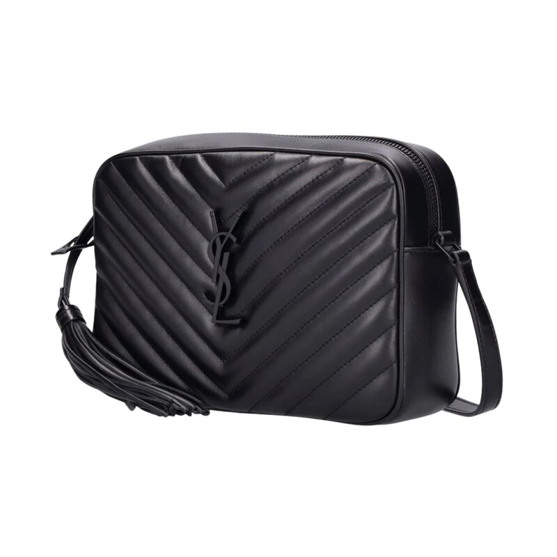 SAINT LAURENT SAINT LAURENT CALFSKIN MATELASSE SO BLACK LOU CAMERA BAG