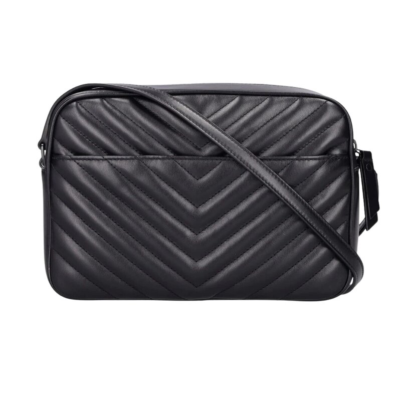 SAINT LAURENT SAINT LAURENT CALFSKIN MATELASSE SO BLACK LOU CAMERA BAG