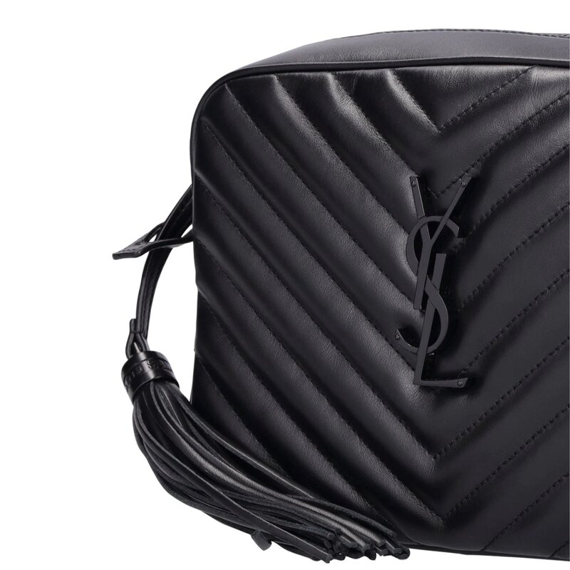 SAINT LAURENT SAINT LAURENT CALFSKIN MATELASSE SO BLACK LOU CAMERA BAG
