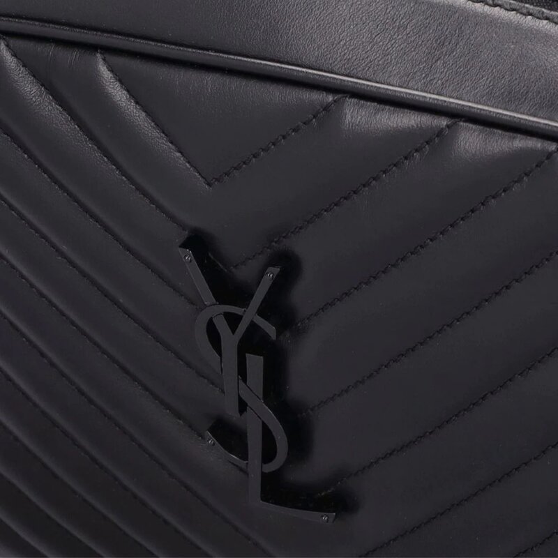 SAINT LAURENT SAINT LAURENT CALFSKIN MATELASSE SO BLACK LOU CAMERA BAG
