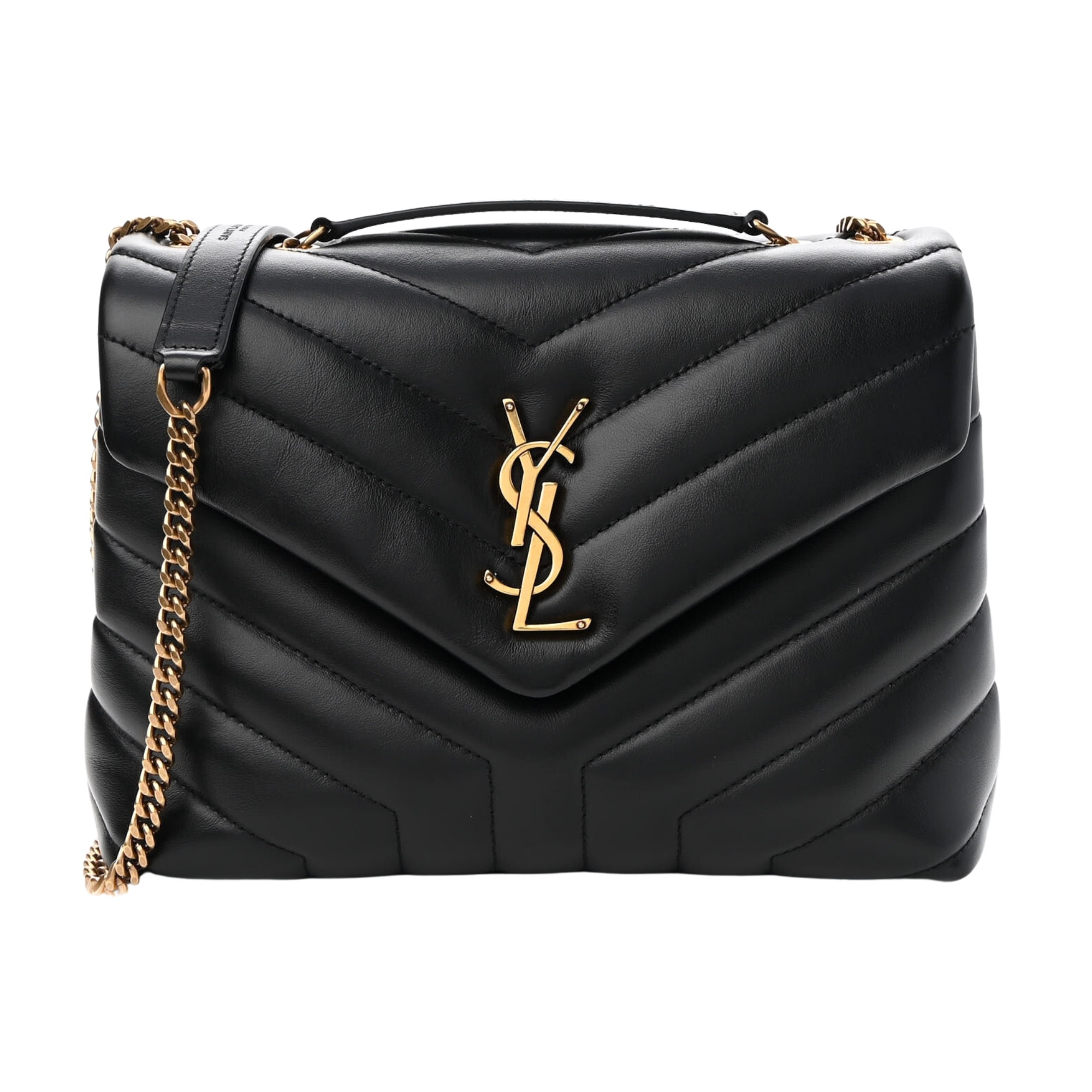 Ysl loulou small black and gold hotsell