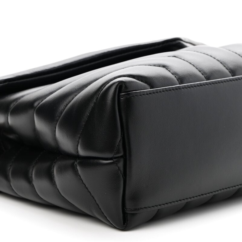 SAINT LAURENT SAINT LAURENT LOULOU SMALL CLASSIC BLACK LEATHER GOLD BAG