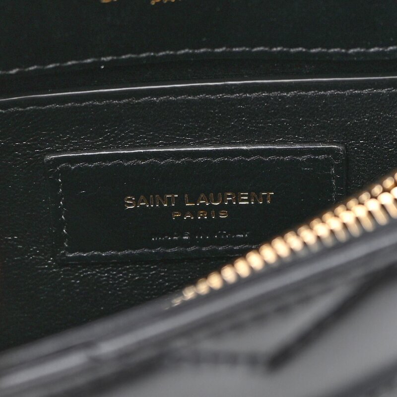 SAINT LAURENT SAINT LAURENT LOULOU SMALL CLASSIC BLACK LEATHER GOLD BAG