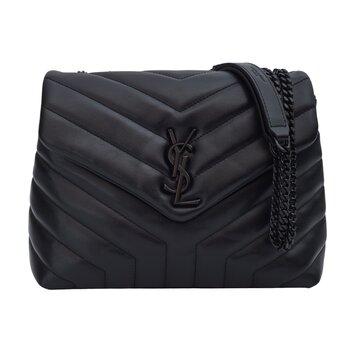 SAINT LAURENT SAINT LAURENT LOULOU SMALL CLASSIC BLACK ON BLACK LEATHER BAG