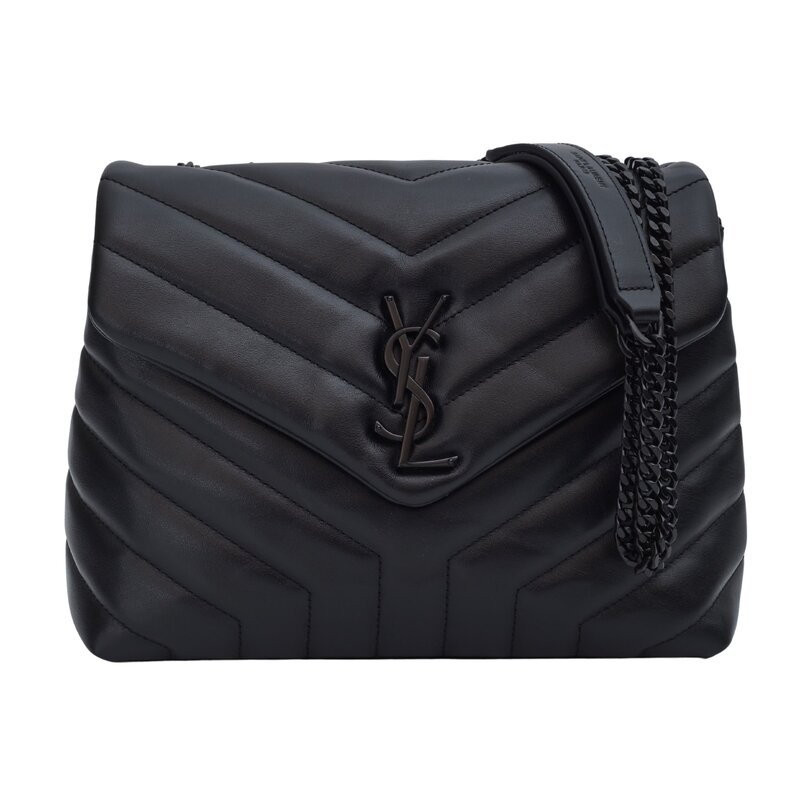 SAINT LAURENT SAINT LAURENT LOULOU SMALL CLASSIC BLACK ON BLACK LEATHER BAG