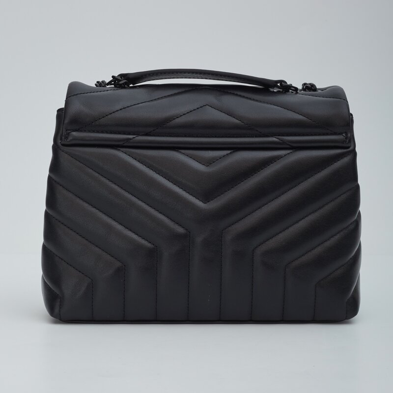 SAINT LAURENT SAINT LAURENT LOULOU SMALL CLASSIC BLACK ON BLACK LEATHER BAG