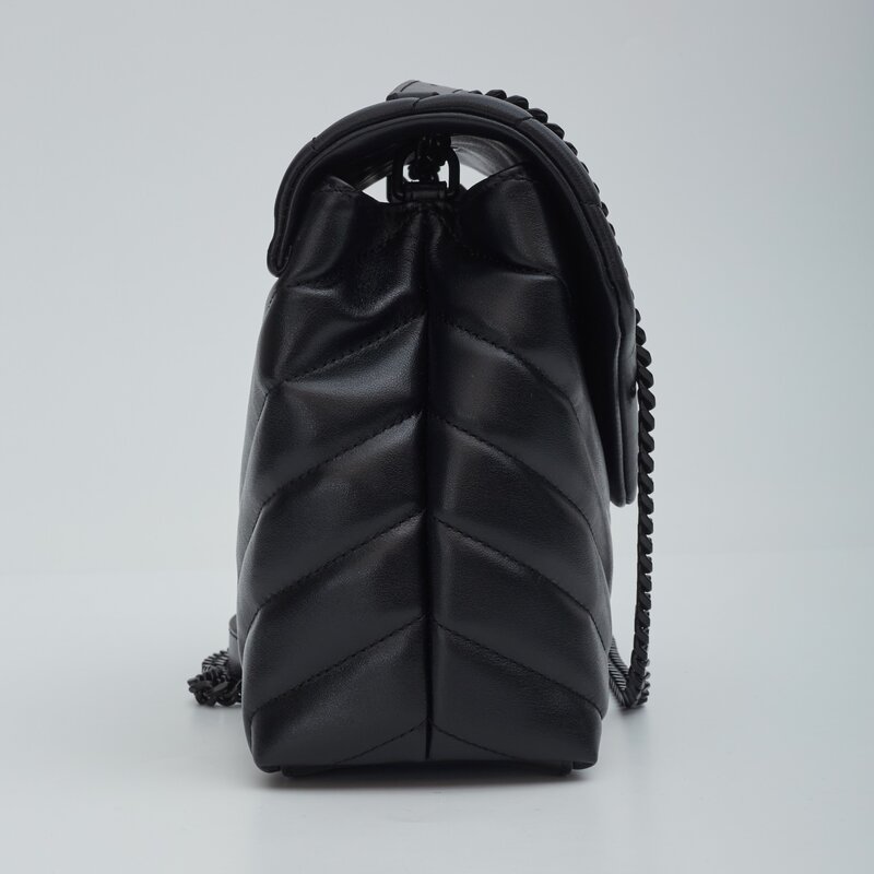 SAINT LAURENT SAINT LAURENT LOULOU SMALL CLASSIC BLACK ON BLACK LEATHER BAG