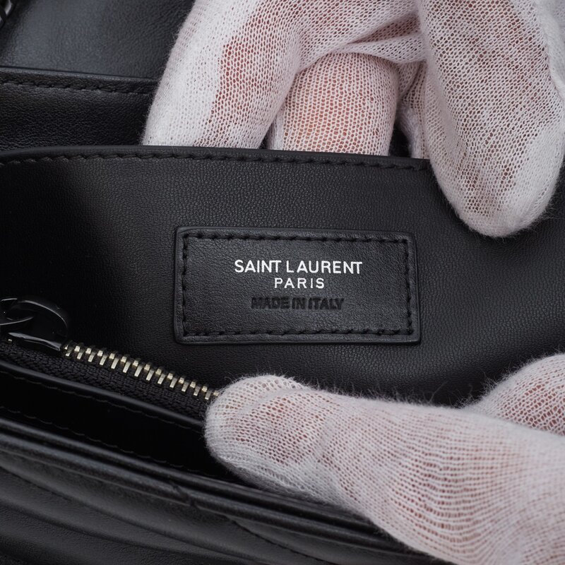 SAINT LAURENT LOULOU SMALL CLASSIC BLACK ON BLACK LEATHER BAG