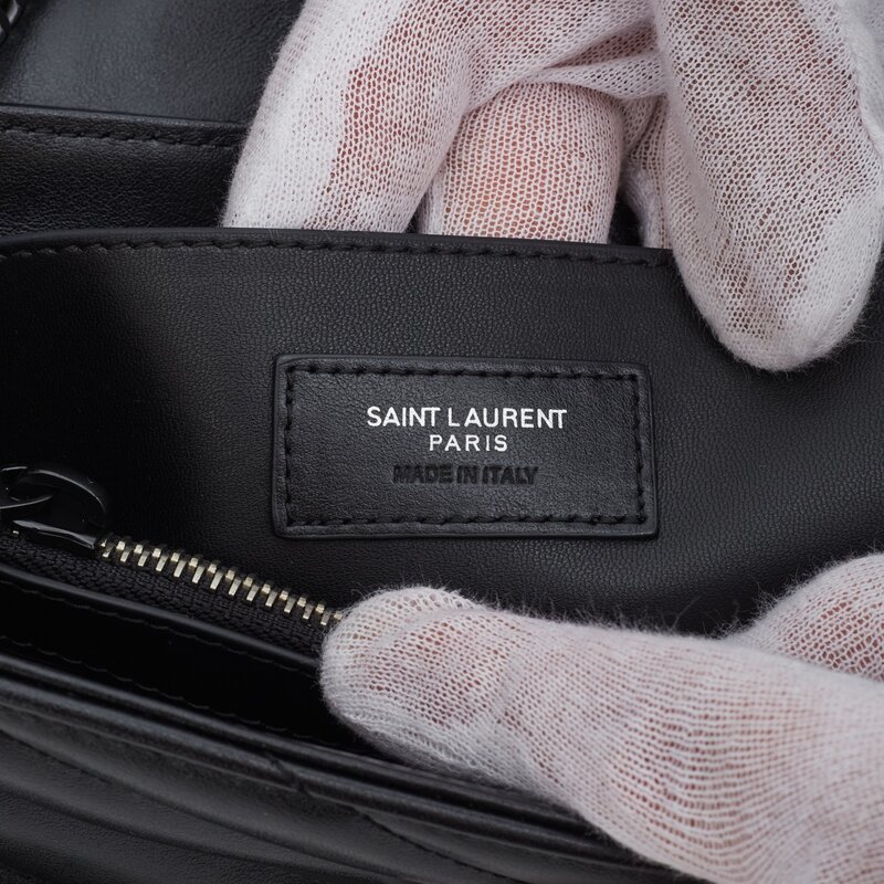 SAINT LAURENT SAINT LAURENT LOULOU SMALL CLASSIC BLACK ON BLACK LEATHER BAG