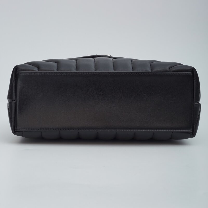 SAINT LAURENT SAINT LAURENT LOULOU SMALL CLASSIC BLACK LEATHER SILVER HARDWARE BAG