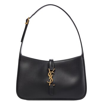 SAINT LAURENT SAINT LAURENT SMOOTH BLACK LEATHER LE 5 À 7 HOBO BAG