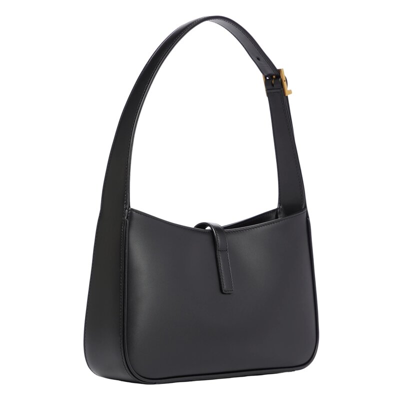 SAINT LAURENT SAINT LAURENT SMOOTH BLACK LEATHER LE 5 À 7 HOBO BAG