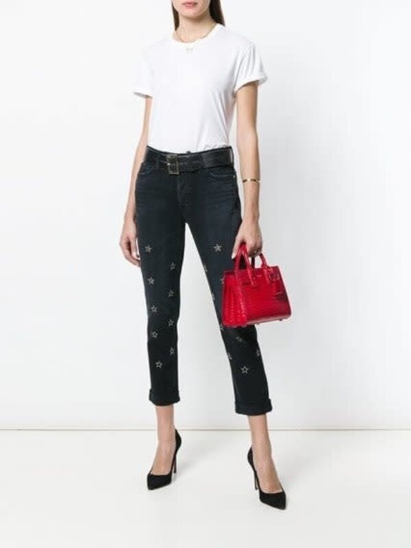 SAINT LAURENT CROC EMBOSSED RED SAC DU JOUR NANO TOTE BAG CRTBLNCHSHP