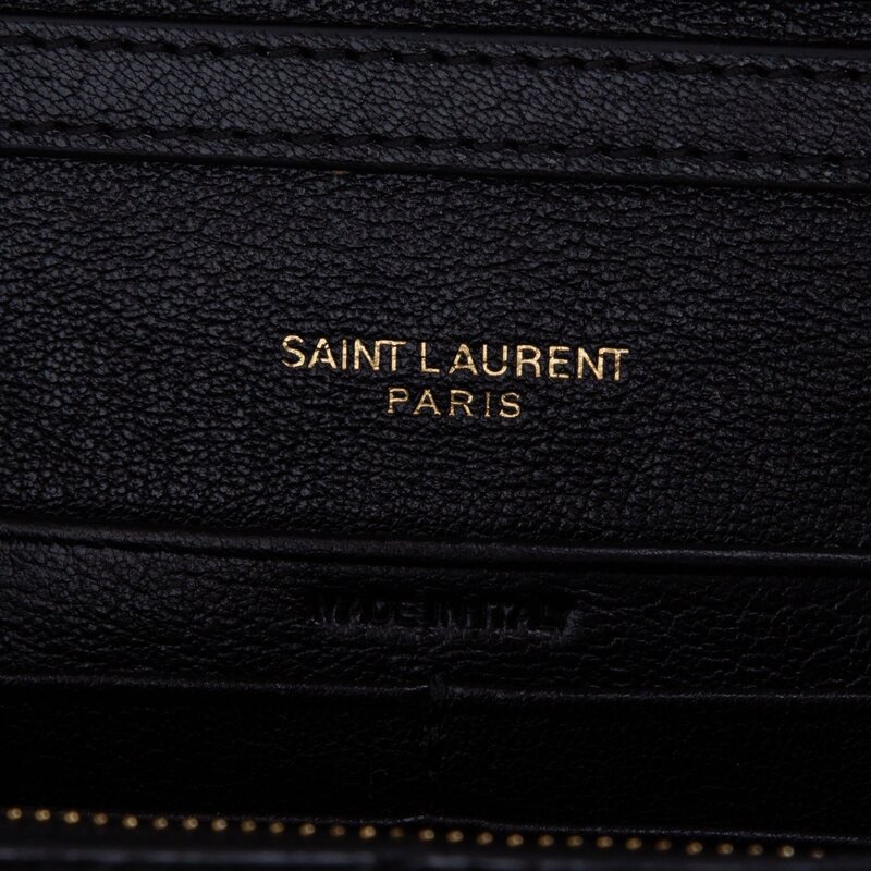 SAINT LAURENT SAINT LAURENT QUILTED BLACK LAMBSKIN CHAIN MINI BECKY BAG 650769