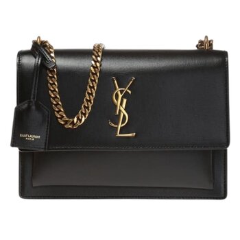SAINT LAURENT SAINT LAURENT SMOOTH LEATHER BLACK MEDIUM SUNSET SHOULDER BAG