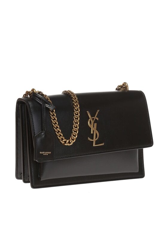 SAINT LAURENT SAINT LAURENT SMOOTH LEATHER BLACK MEDIUM SUNSET SHOULDER BAG