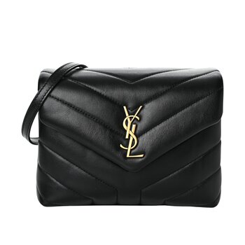 SAINT LAURENT SAINT LAURENT CALFSKIN BLACK Y QUILTED TOY LOULOU BAG GOLD HARDWARE