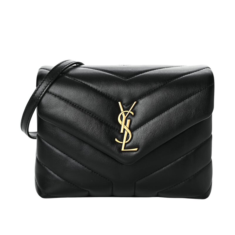 SAINT LAURENT SAINT LAURENT CALFSKIN BLACK Y QUILTED TOY LOULOU BAG GOLD HARDWARE
