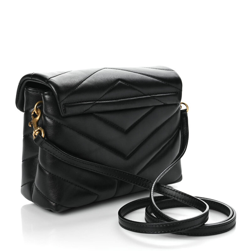 SAINT LAURENT SAINT LAURENT CALFSKIN BLACK Y QUILTED TOY LOULOU BAG GOLD HARDWARE