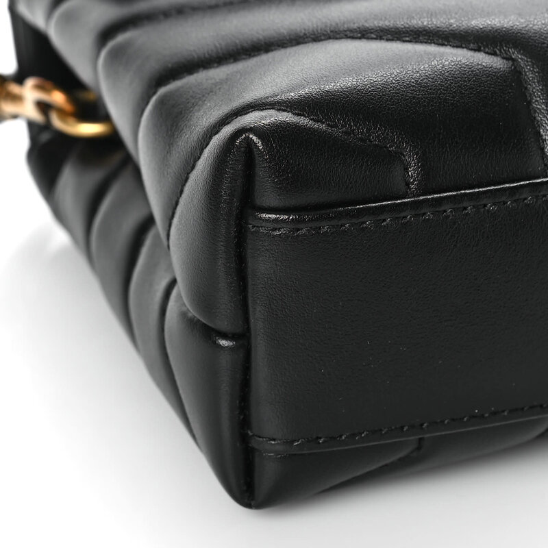 SAINT LAURENT SAINT LAURENT CALFSKIN BLACK Y QUILTED TOY LOULOU BAG GOLD HARDWARE