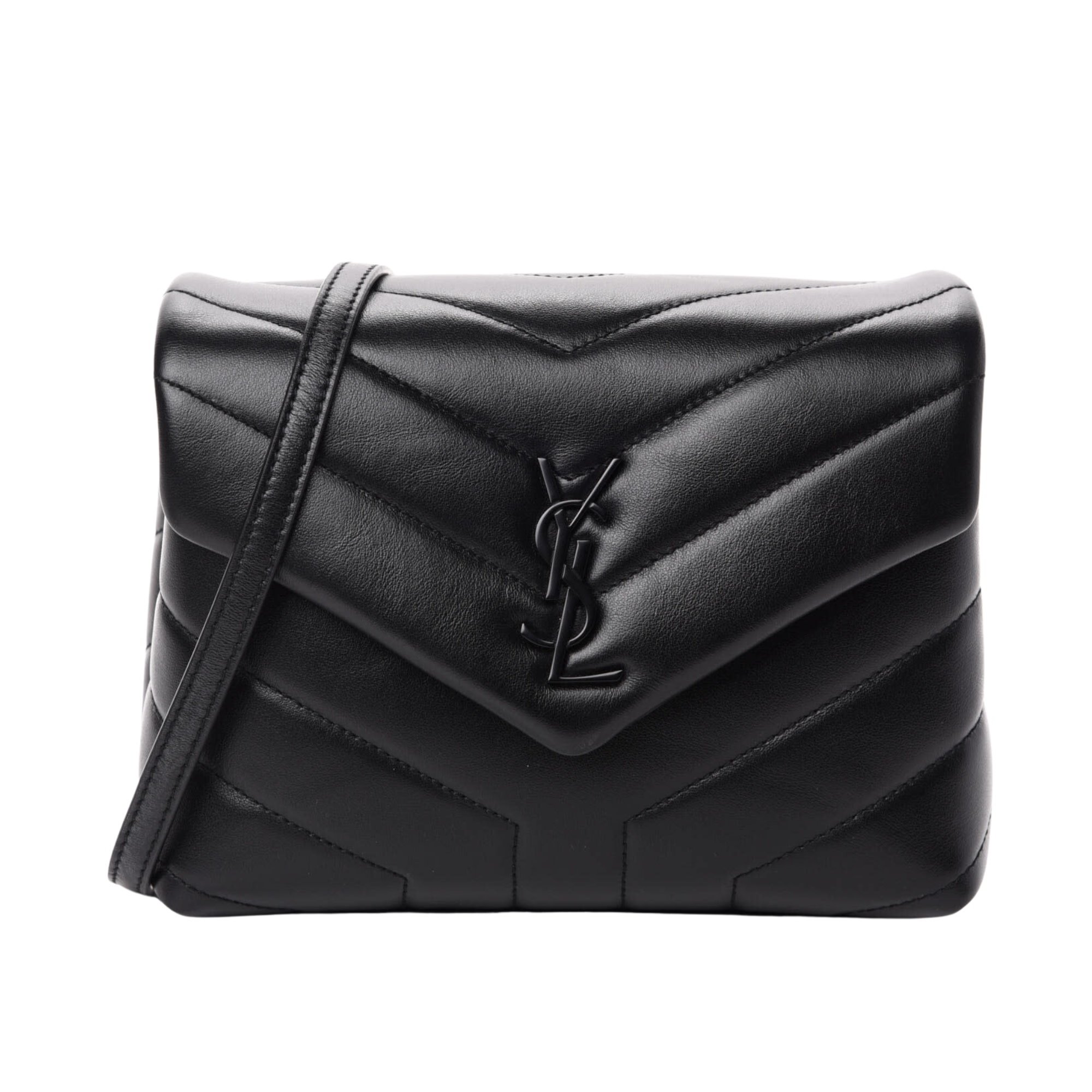 SAINT LAURENT CALFSKIN SO BLACK Y QUILTED TOY LOULOU BAG