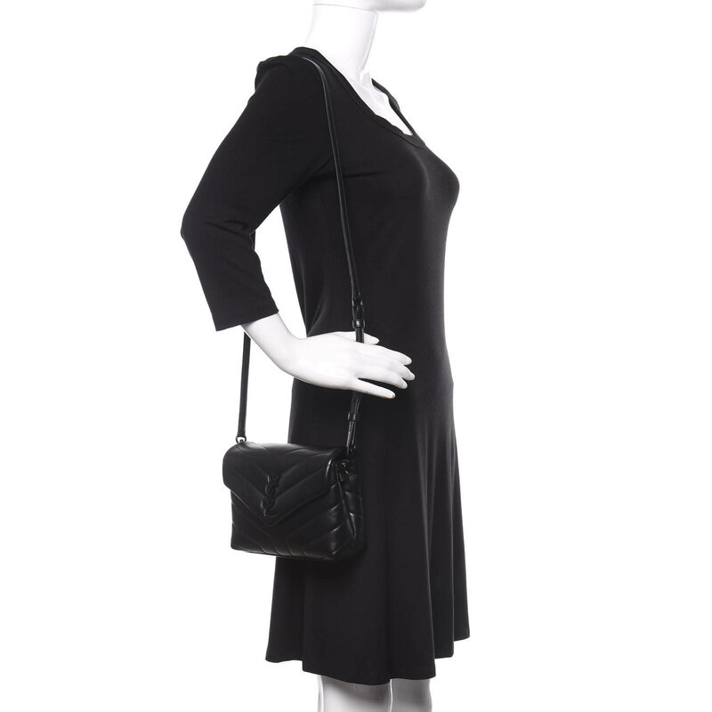 SAINT LAURENT SAINT LAURENT CALFSKIN SO BLACK Y QUILTED TOY LOULOU BAG OUTLET