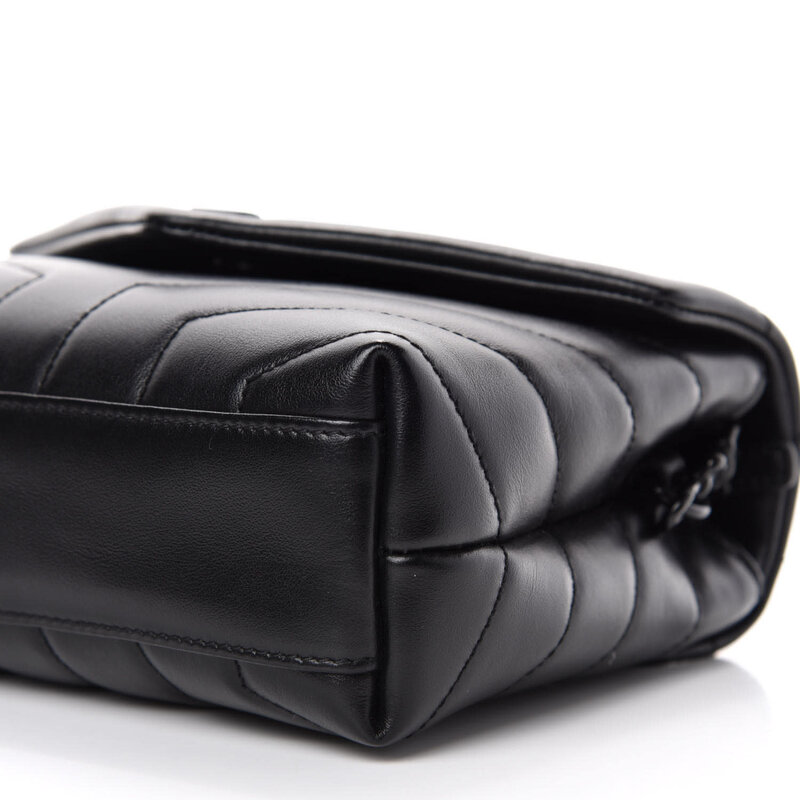 SAINT LAURENT CALFSKIN SO BLACK Y QUILTED TOY LOULOU BAG