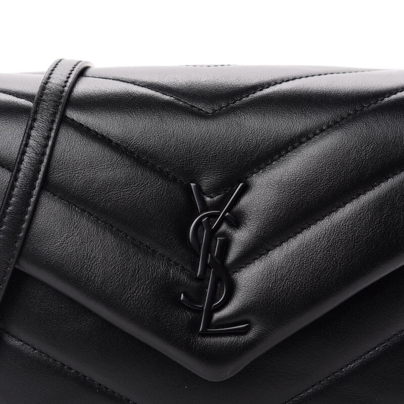 SAINT LAURENT CALFSKIN SO BLACK Y QUILTED TOY LOULOU BAG