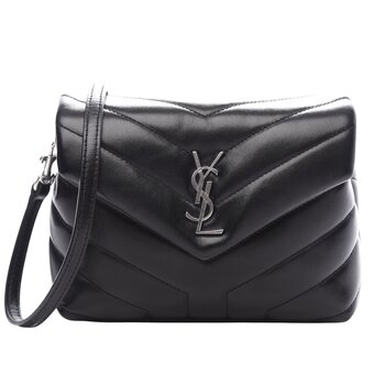 SAINT LAURENT SAINT LAURENT CALFSKIN BLACK Y QUILTED TOY LOULOU BAG SILVER HARDWARE