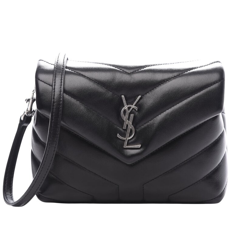 SAINT LAURENT SAINT LAURENT CALFSKIN BLACK Y QUILTED TOY LOULOU BAG SILVER HARDWARE