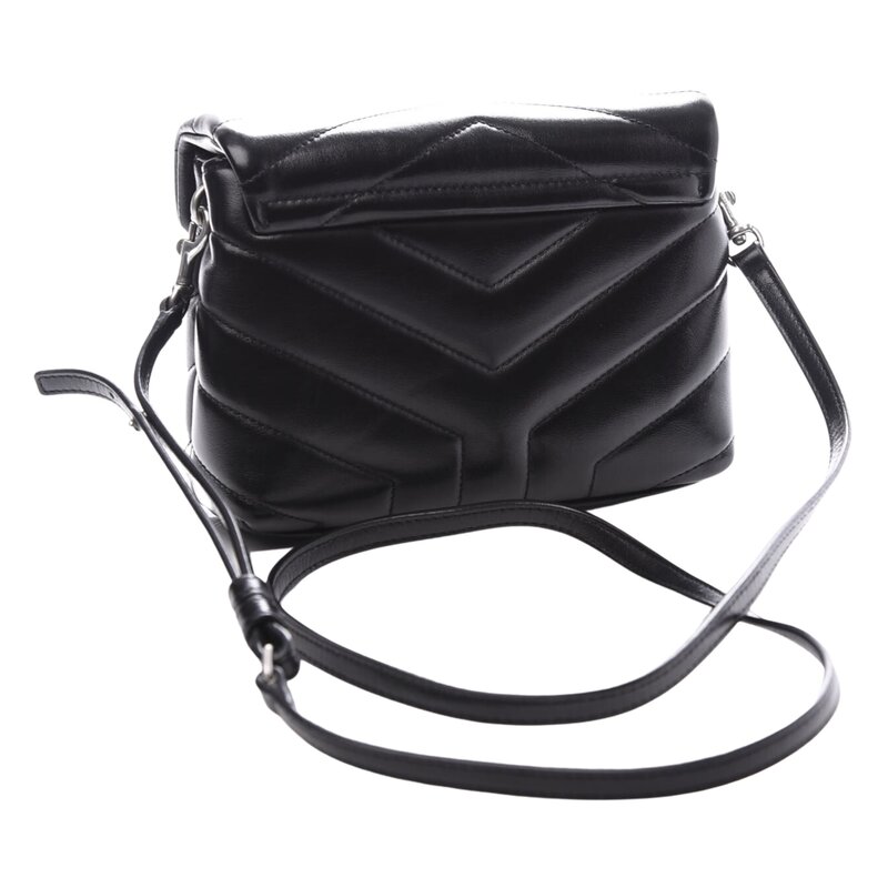 SAINT LAURENT SAINT LAURENT CALFSKIN BLACK Y QUILTED TOY LOULOU BAG SILVER HARDWARE
