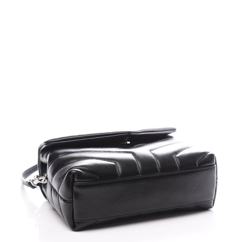 SAINT LAURENT SAINT LAURENT CALFSKIN BLACK Y QUILTED TOY LOULOU BAG SILVER HARDWARE