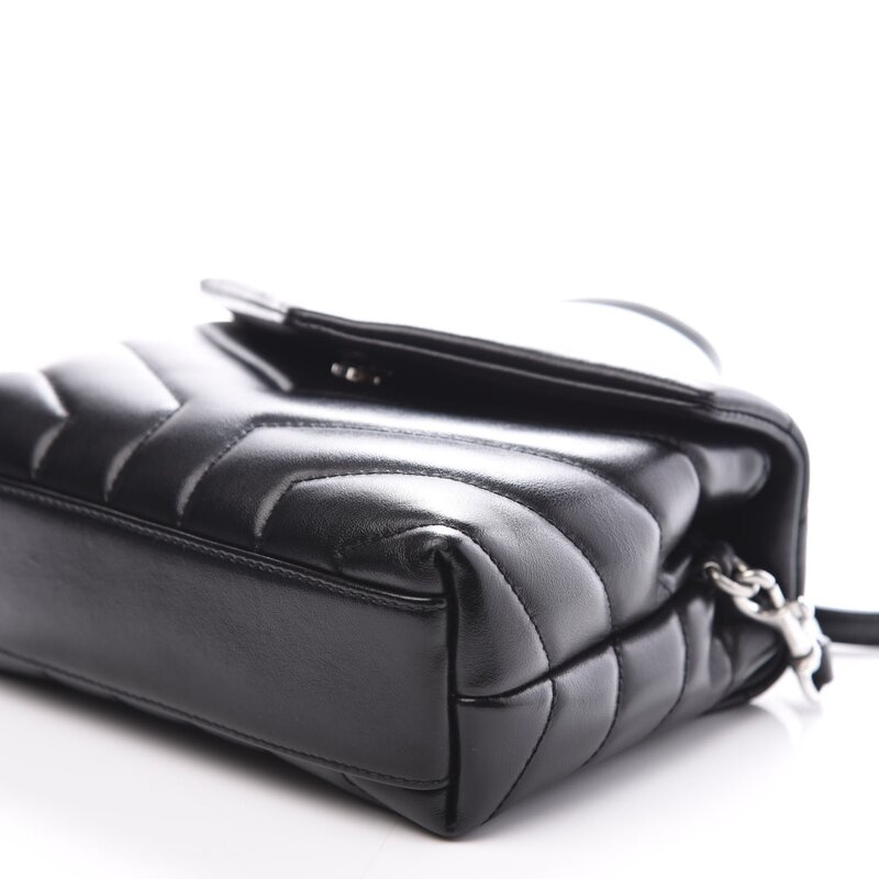 SAINT LAURENT SAINT LAURENT CALFSKIN BLACK Y QUILTED TOY LOULOU BAG SILVER HARDWARE