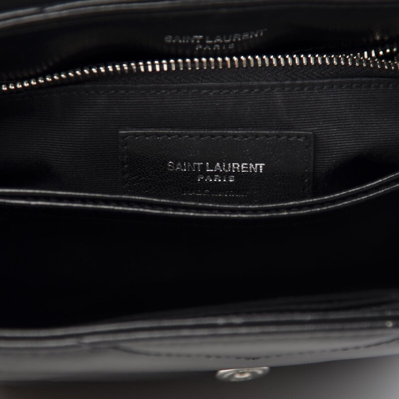 SAINT LAURENT SAINT LAURENT CALFSKIN BLACK Y QUILTED TOY LOULOU BAG SILVER HARDWARE