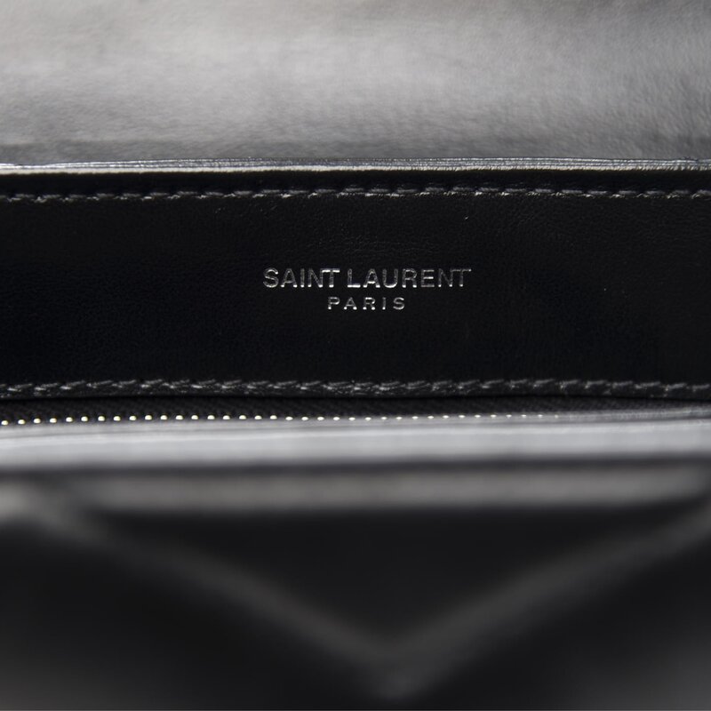 SAINT LAURENT SAINT LAURENT CALFSKIN BLACK Y QUILTED TOY LOULOU BAG SILVER HARDWARE