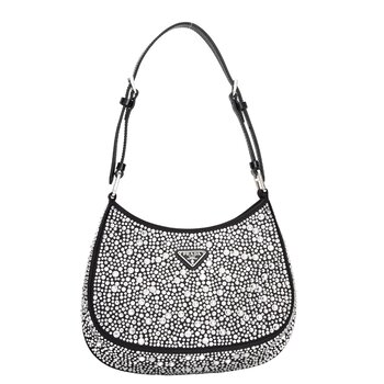 PRADA PRADA BLACK CRYSTAL CLEO SHOULDER BAG