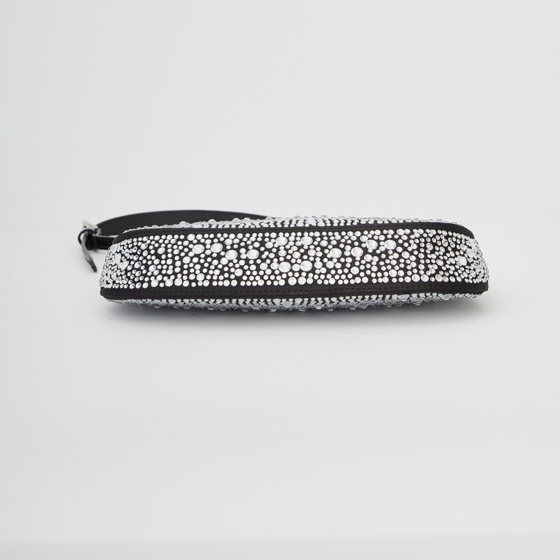 PRADA PRADA BLACK CRYSTAL CLEO SHOULDER BAG