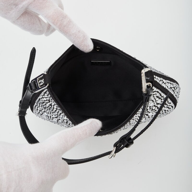 PRADA PRADA BLACK CRYSTAL CLEO SHOULDER BAG