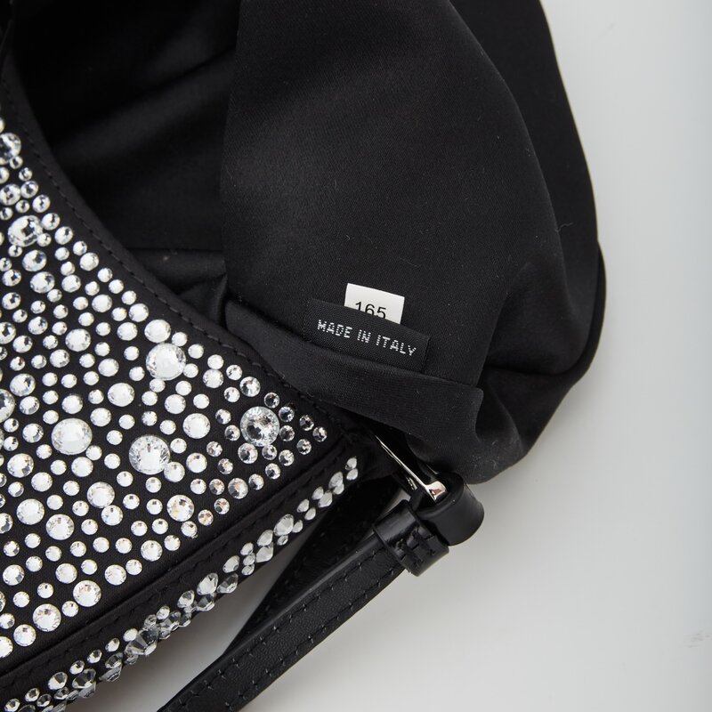 PRADA PRADA BLACK CRYSTAL CLEO SHOULDER BAG