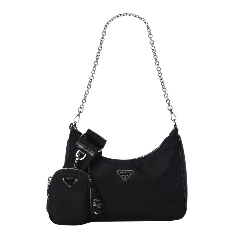 PRADA PRADA NYLON BLACK RE-EDITION 2005 MESSENGER BAG 2021