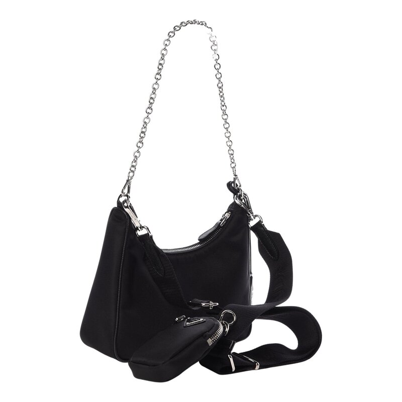 PRADA PRADA NYLON BLACK RE-EDITION 2005 MESSENGER BAG 2021