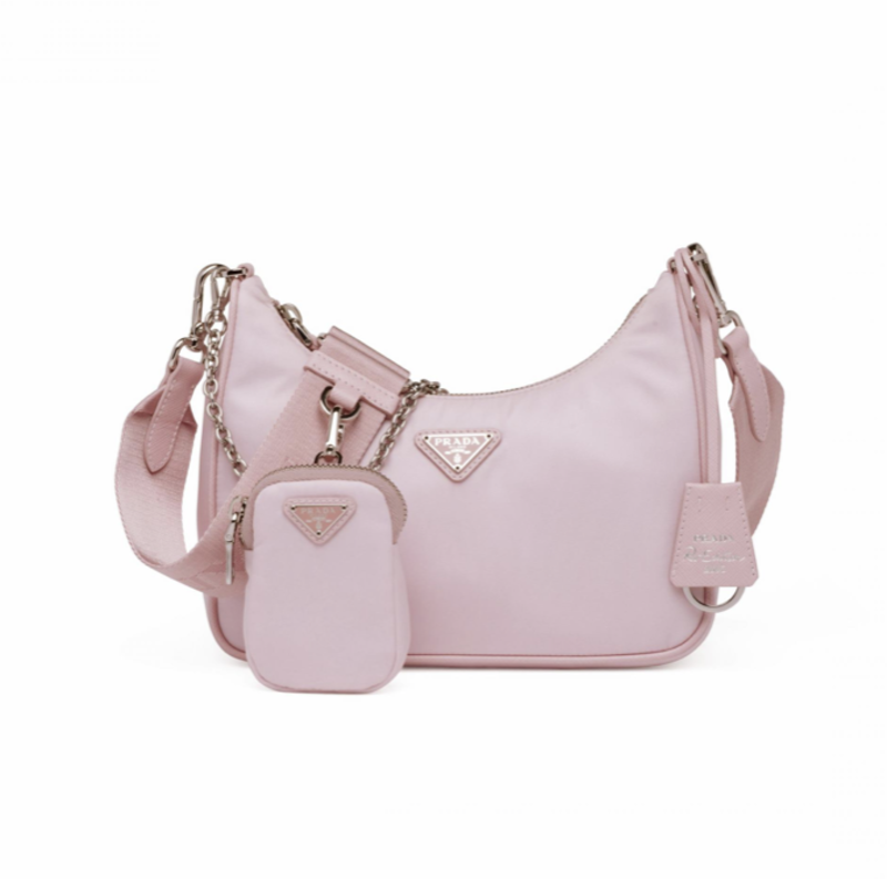 PRADA NYLON ALABASTER PINK RE EDITION 2005 MESSENGER BAG